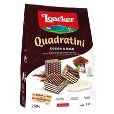 Loacker 萊佳哈斯 萊佳 Quadratini 巧克力牛奶威化餅, 1個, 250g