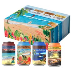 HAWAIIAN PARADISE COFFEE 10%科納冷萃咖啡 4種 x 355ml 禮盒組, 1套, 烘焙冷萃咖啡 + 榛果風味冷萃咖啡 + 無咖啡因香草夏威夷果風味冷萃咖啡 + 香草夏威夷果風味冷萃咖啡