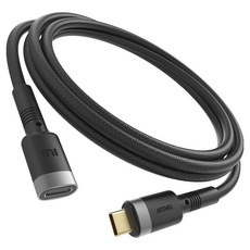 아트뮤 플렉스 C타입 to C 100W 240W 5A PD 연장케이블 블랙, 50cm, 1개