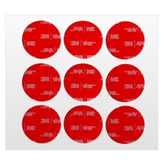 3M VHB 3M 超強力壓克力泡棉圓形透明雙面膠帶 55 x 55 mm 9入, 1個