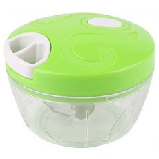 手動蒜頭辣椒嬰兒副食品肉類蔬菜多功能旋轉切碎機 萬用調理機 3層刀片, 1個, 隨機出貨