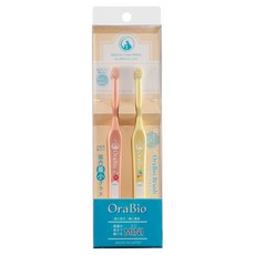 OraBio 寵物迷你牙刷2件組, 1個, 玫瑰, 黃色