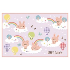 Skater 單人野餐墊 小兔子, 淺粉色