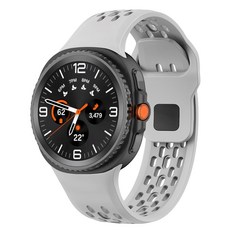 SPACE SHIELD Galaxy Watch 相容按鈕網眼孔矽膠錶帶, 1個, 銀色