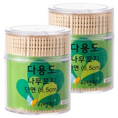 리빙웰 단면 나무꼬지, 2개, 500개입