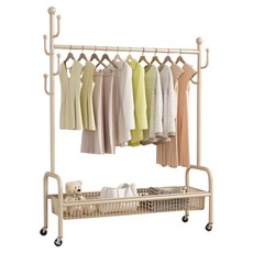Keribing 多用途移動式衣物層架 衣架, 奶油白