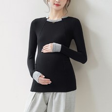 언헤브 임산부 이너 긴팔 티셔츠