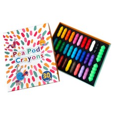 親親文化 CHIN-CHIN 可擦拭豌豆無毒蠟筆 贈專用橡皮擦, 1套, 30色