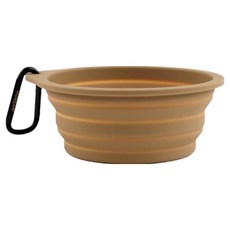 Hidream 摺疊矽膠隨行碗, 卡其色, 1個