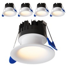 VITZ照明 COB Kroi 嵌入式筒燈 3000K 10W 75mm, 白色 + 燈泡色, 5個