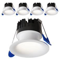 VITZ照明 COB 克羅伊嵌入式崁燈 4000K 10W 75mm, 5個, 白色 + 自然白光