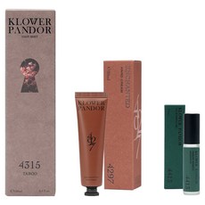 KLOWER PANDOR 自然香氣保養組 禁忌蜜桃香氛髮妝修護水 + 荒野玫瑰香水滋潤護手霜 + 香頌森林香氛指緣油 台灣公司貨, 1套