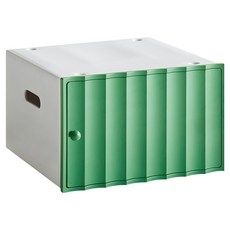 wizhome 韓國產Lumina Temba衣服整理衣櫥收納整理箱生活箱, 綠色, 1個