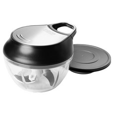 SABATIER 手拉式旋轉切碎器 附蓋 400ml, 1個, 銀色 + 黑色