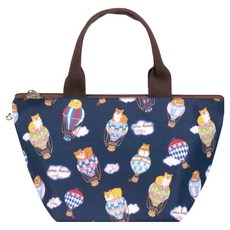 uma hana 空中柯基印花防水包/三角便當袋, 深藍色, 1個