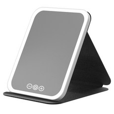 附燈化妝鏡 大, 黑色