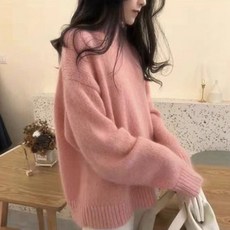DMELD 女款圓領寬鬆針織T恤