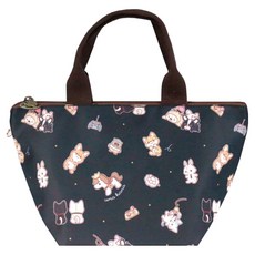 uma hana 娃娃工廠印花防水包/三角便當袋, 1個, 黑色