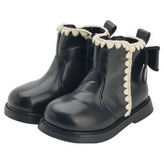 三角形後蝴蝶結刷毛靴