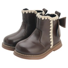 三角形後蝴蝶結刷毛靴