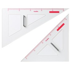 코링 템플레이트 교수용 삼각자 2종 세트 KF-2-702, 혼합색상, 1세트