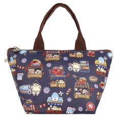 uma hana相撲夜市印花防水包/三角便當袋, 深藍色, 1個