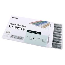 코라미 3:1 제본와이어링 20개입, 은색, 1개, 16mm