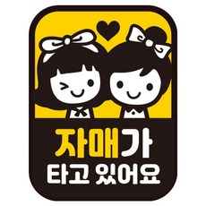 JEJEDECO 姊妹乘坐中 可拆卸反光孕婦車用磁鐵貼紙 LB049, 1個, 混合顏色