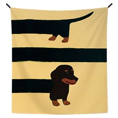 어번던스 견종백과 강아지 일러스트 패브릭 포스터 가리개 커튼 행잉, GM 871051