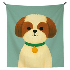 어번던스 견종백과 강아지 일러스트 패브릭 포스터 가리개 커튼 행잉, GM 871044