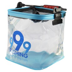 999Fishing EVA 折疊式透明水桶 活魚桶 釣魚用魚桶 魚餌桶 釣魚水桶, 藍色