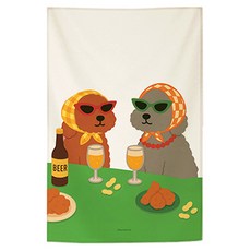 어번던스 견종백과 강아지 일러스트 패브릭 포스터 가리개 커튼 포스터, GM 871065