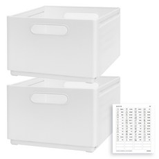 DEMIMOOD 伸縮長度調節廚房收納收納盒, 2個, 白色
