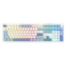 4FACT 有線低噪音旋鈕RGB鍵盤, 藍莓, QN108, 薄膜式