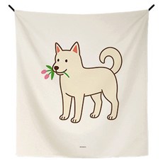 어번던스 견종백과 강아지 일러스트 패브릭 포스터 가리개 커튼 행잉, GM 871071