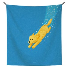 어번던스 견종백과 강아지 일러스트 패브릭 포스터 가리개 커튼 행잉, GM 871061