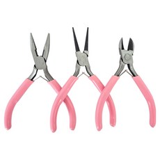 vavelop 串珠工藝工具 圓嘴鉗 + 扁嘴鉗 + 剪鉗組, 1套