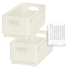 데미무드 자바라 길이조절 팬트리 정리함, 아이보리, 2개