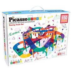 PicassoTILES 畢卡索 磁力積木 賽車軌道 150pcs, 1套, 混和顏色