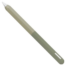 SPACE SHIELD Apple Pencil Pro & 第2代 相容 雙色粉彩全包覆軟式防滑矽膠保護套, 1個, 橄欖綠