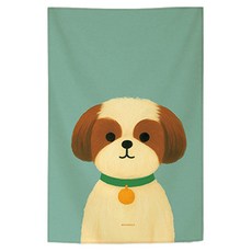 어번던스 견종백과 강아지 일러스트 패브릭 포스터 가리개 커튼 포스터, GM 871044