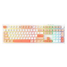 4FACT 有線低噪音旋鈕RGB鍵盤, 草莓牛奶, QN108, 薄膜式