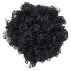 Partyzzang 爆炸頭光頭奶奶派對假髮, B12 迪斯可黑色, 1個