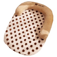 冬季保暖毛絨U型枕寵物睡墊, 1個, 棕色圓點