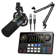 마오노 캐스터 AME2 Gen2 오디오 인터페이스 + PD200X 마이크 + XLR 케이블 + BA20 마이크 스탠드 세트, E2 Gen2, 블랙