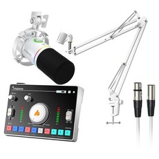 마오노 캐스터 AMC2 NEO PD200X 스트리밍 방송용 오디오 믹서 마이크 스탠드, 화이트