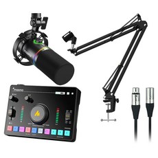 마오노 캐스터 AMC2 NEO PD200X 스트리밍 방송용 오디오 믹서 마이크 스탠드, 블랙