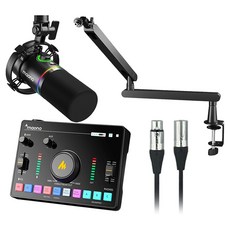 마오노 캐스터 AMC2 NEO 오디오믹서 + 마이크 + 붐 암 스탠드 + XLR케이블 세트, 마이크(PD200X) + 스탠(BA92) + 케이블(MKC-025), 블랙