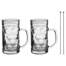 Balunfini 水晶王子啤酒杯 570ml x 2p + 不鏽鋼 304 多用途攪拌棒 2p 組, 1套