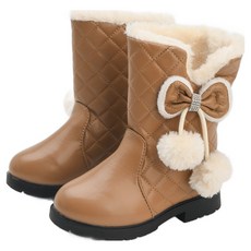 래빗풋 여아용 V엠보방울 털안감 부츠